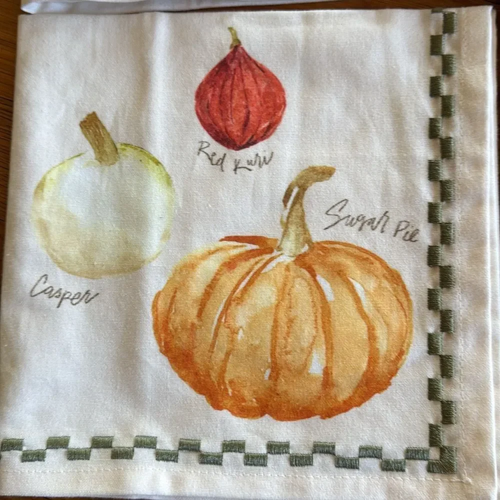 Anthropologie Types of Pumpkins Napkins, Set of 4